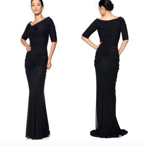 Tadashi Shoji Draped Mesh Gown